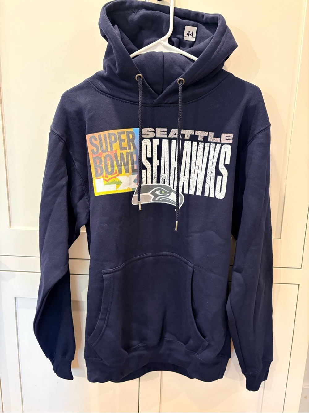 Fanatics Navy Seattle Seahawks Super Bowl Graphic Pullover Hoodie